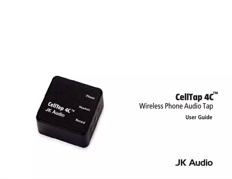 Page n°1 - Manuel utilisateur JK Audio CellTap 4C