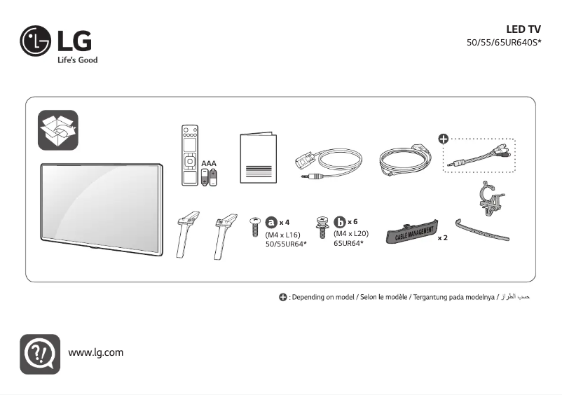 Page n°1 - Manuel utilisateur LG 55UR640S0GD