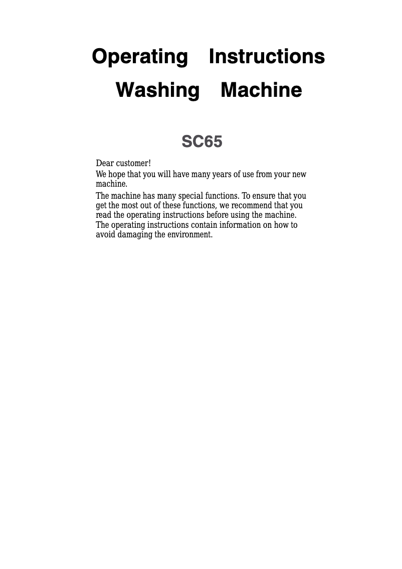 Imagen de la primera página del manual del dispositivo SC65