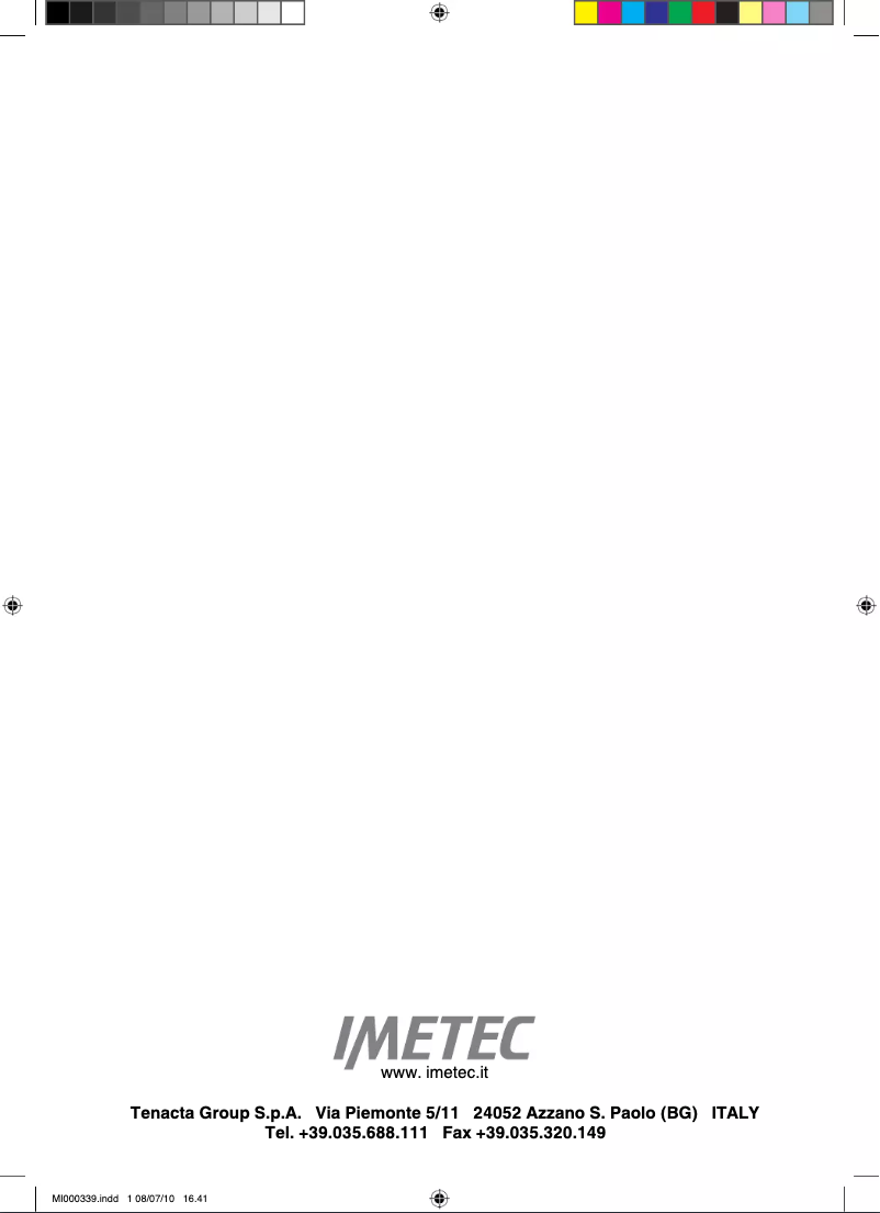 Page 1 de la notice Manuel utilisateur Imetec Acqua BLS 100