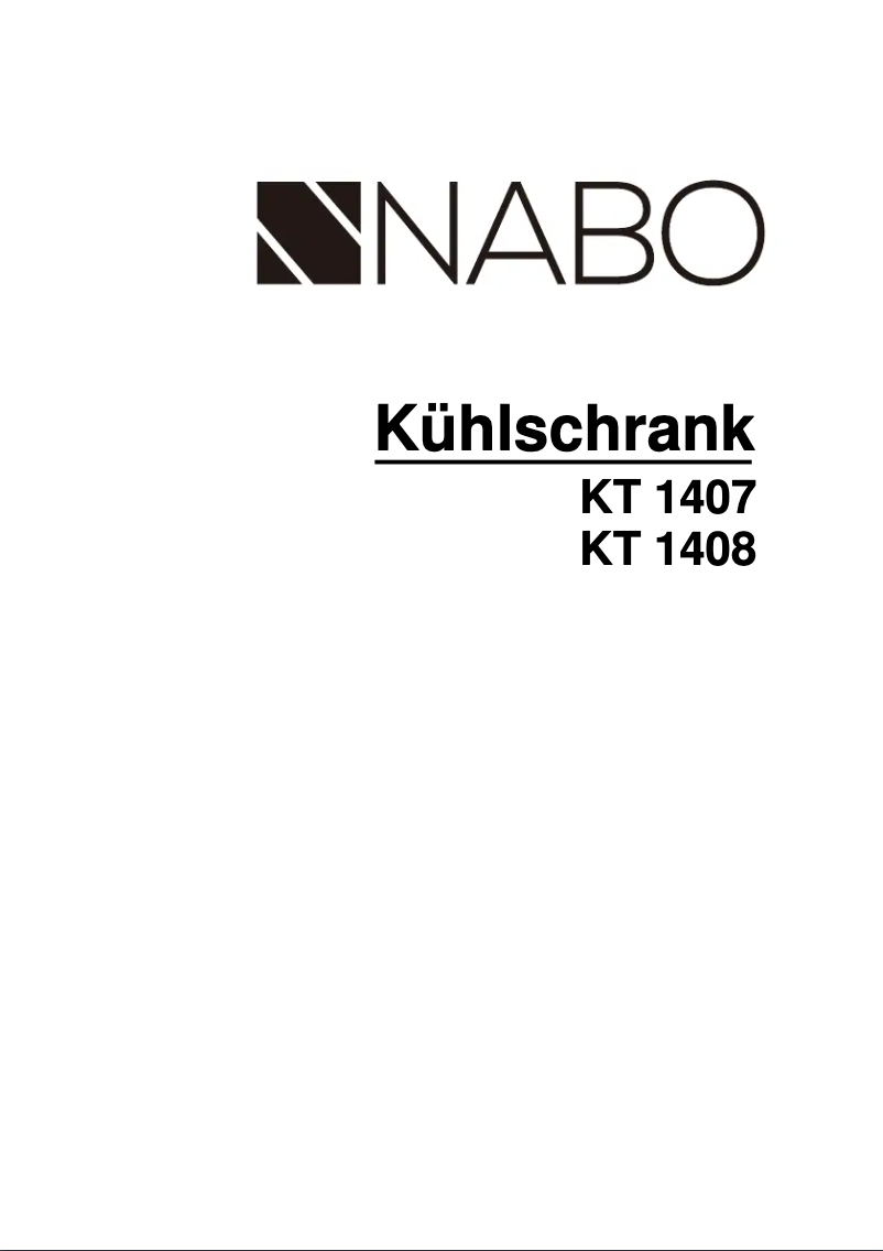 Page n°1 - Manuel utilisateur Nabo KT 1408