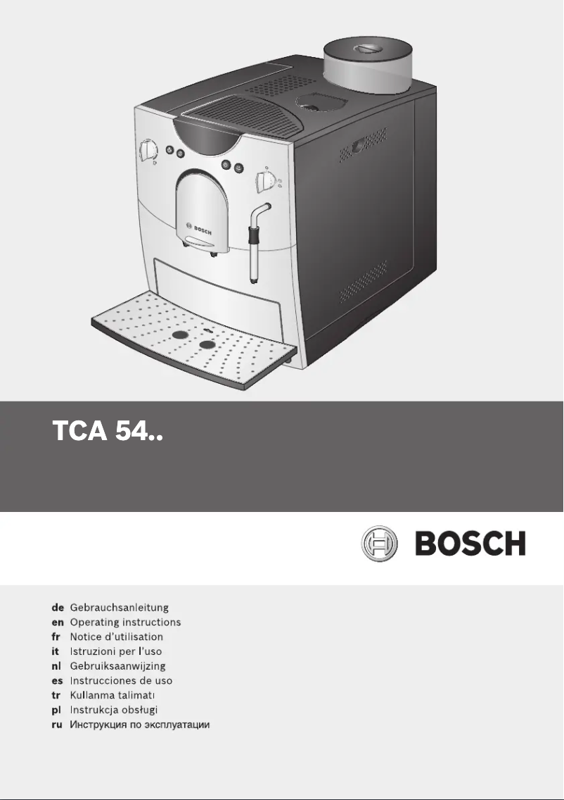 Página 1 del manual Manual de usuario Bosch Benvenuto Classic TCA54F9