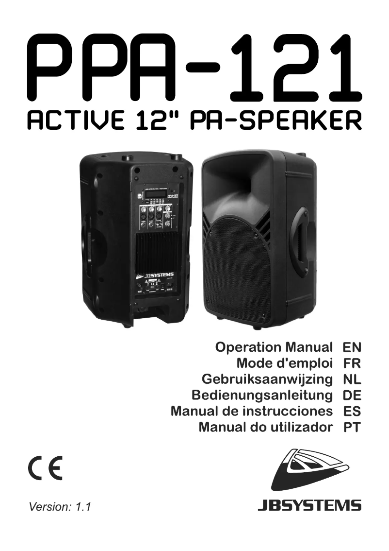 Page n°1 - Manuel utilisateur JB systems PPA-121