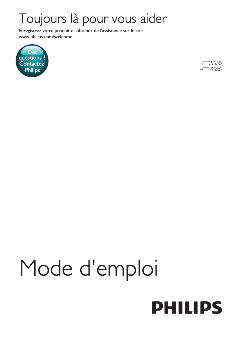 Image de la première page du manuel de l'appareil HTD5580