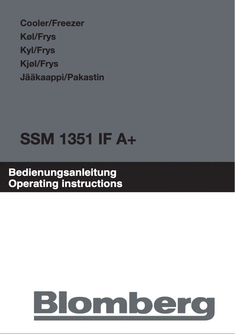Page n°1 - Manuel utilisateur Blomberg SSM 1351 IF