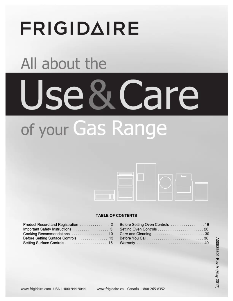 Page n°1 - Mode d'emploi Frigidaire FFGS3026TB