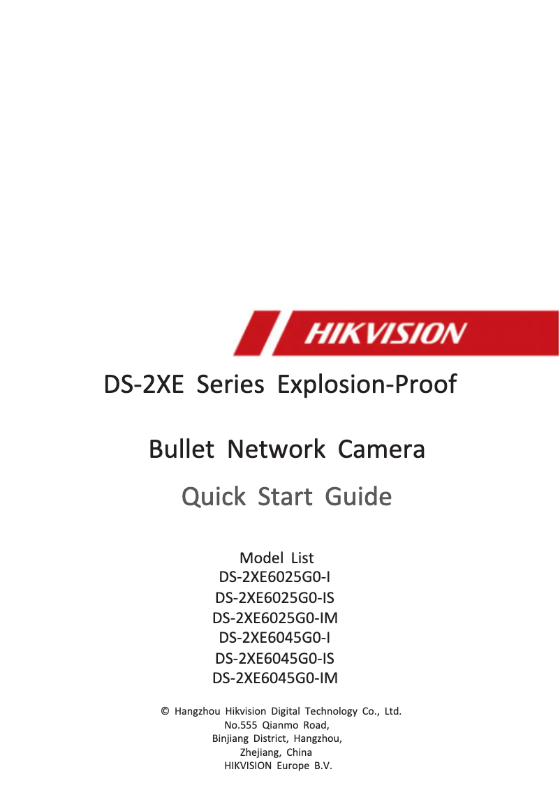 Página 1 del manual Guía de inicio rápido Hikvision DS-2XE6045G0-IS