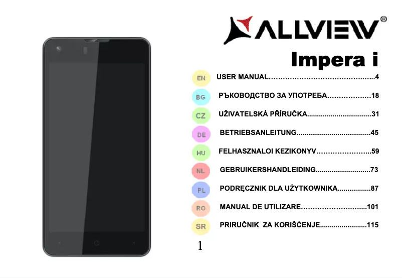 Page n°1 - Manuel utilisateur Allview Impera i8