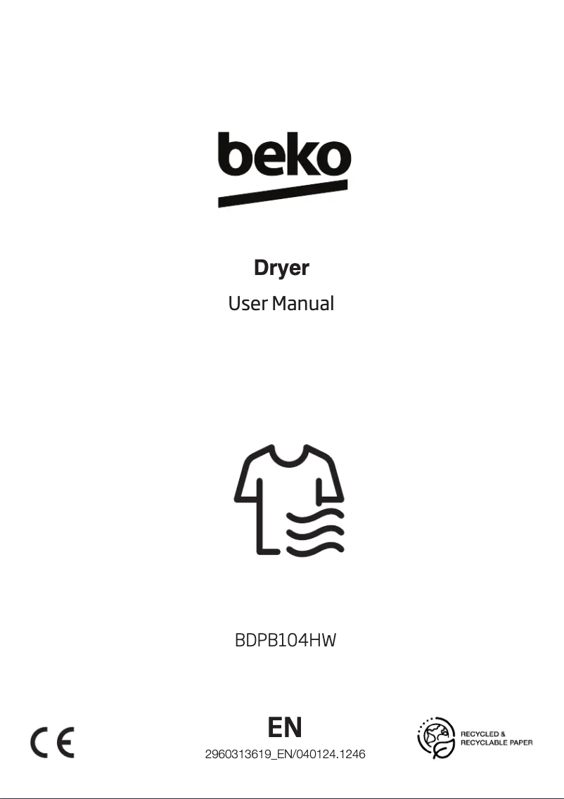 Page 1 de la notice Manuel utilisateur Beko BDPB104HW