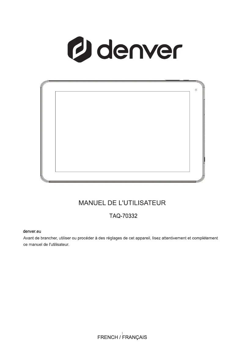 Página 1 del manual Manual de usuario Denver TAQ-70332