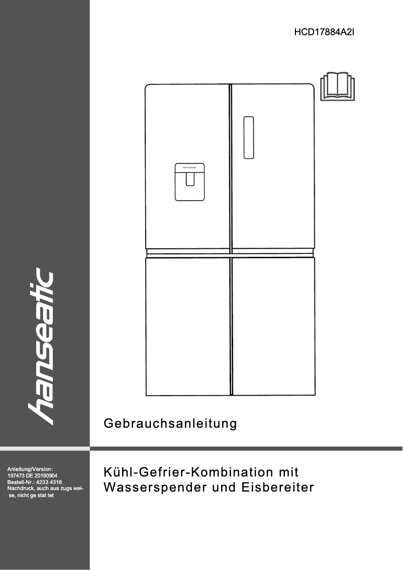 Página 1 del manual Manual de usuario Hanseatic HCD17884A2I