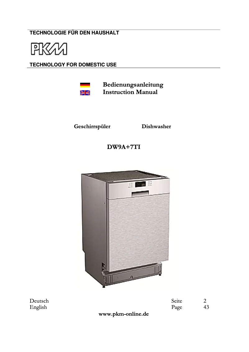 Page 1 de la notice Manuel utilisateur PKM DW9A+7TI