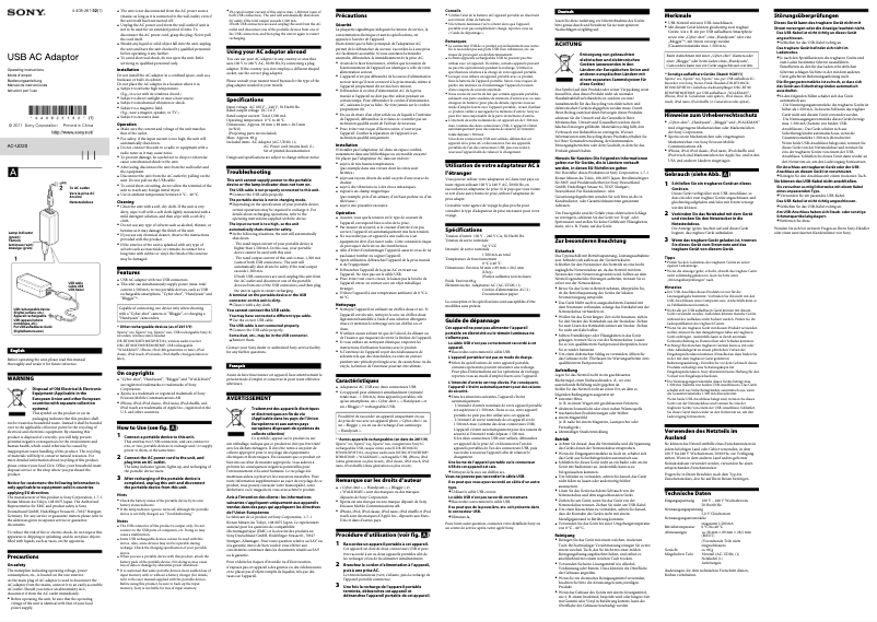 Página 1 del manual Manual de usuario Sony AC-UD20