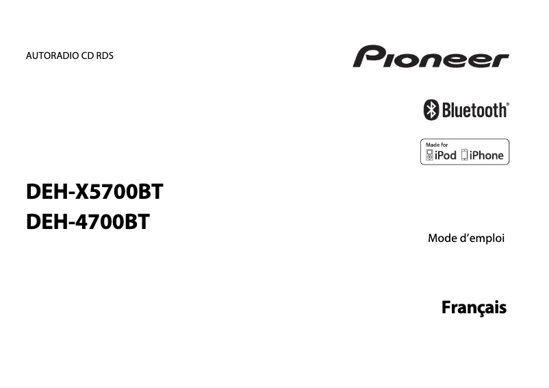 Page n°1 - Manuel utilisateur Pioneer DEH-4700BT