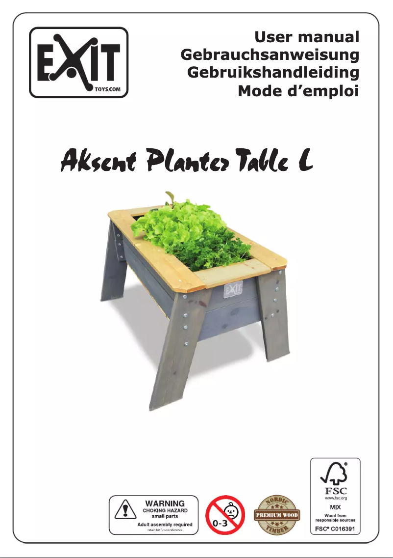 Image de la première page du manuel de l'appareil Aksent Kids Planter Table L
