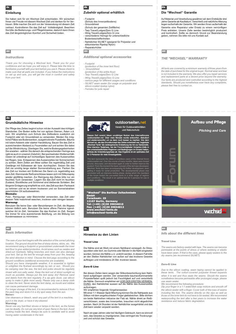 Page n°1 - Manuel utilisateur Wechsel Forum 3