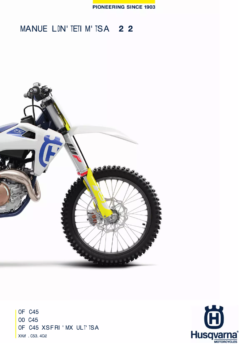 Page 1 de la notice Manuel utilisateur Husqvarna FX 450 (2020)