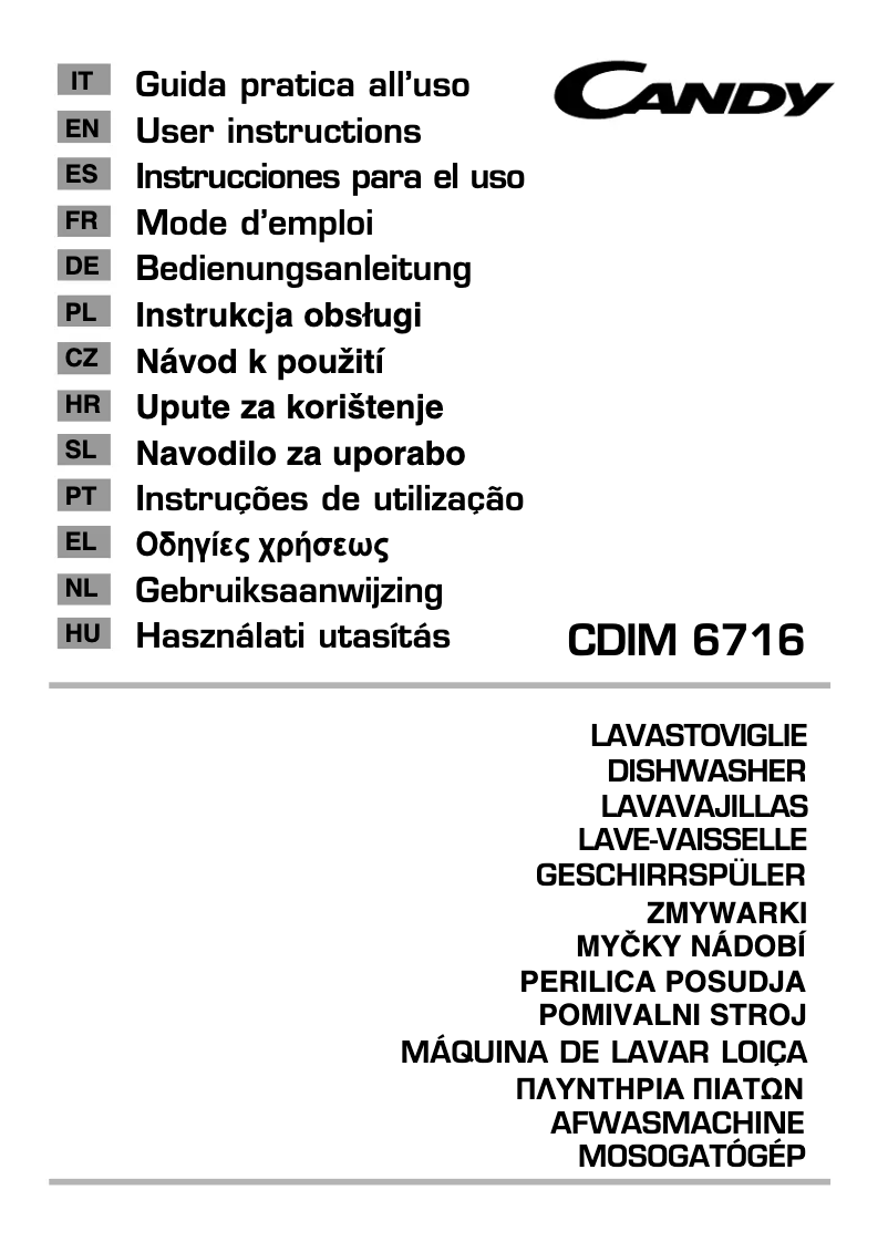 Image de la première page du manuel de l'appareil CDIM 6716
