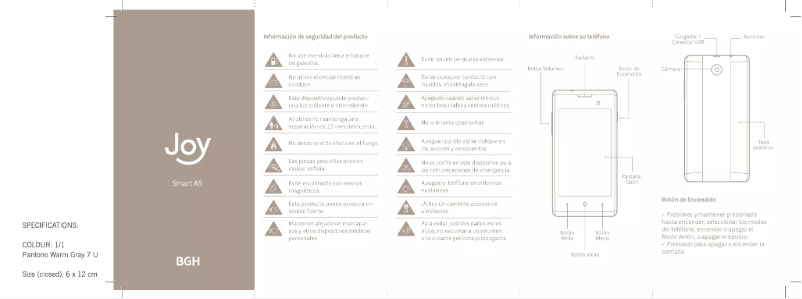 Imagen de la primera página del manual del dispositivo Joy A5