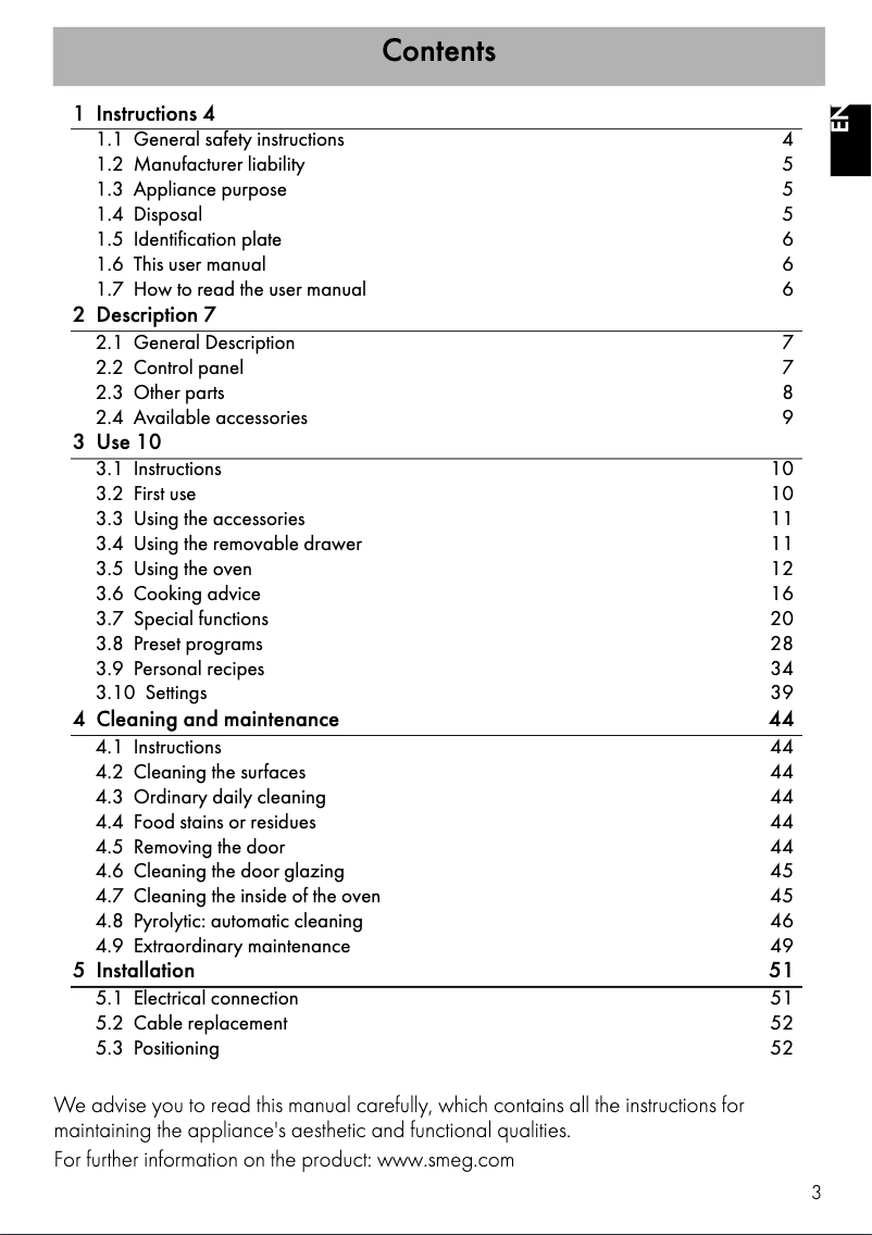 Page n°1 - Manuel utilisateur Smeg SFPA9395X