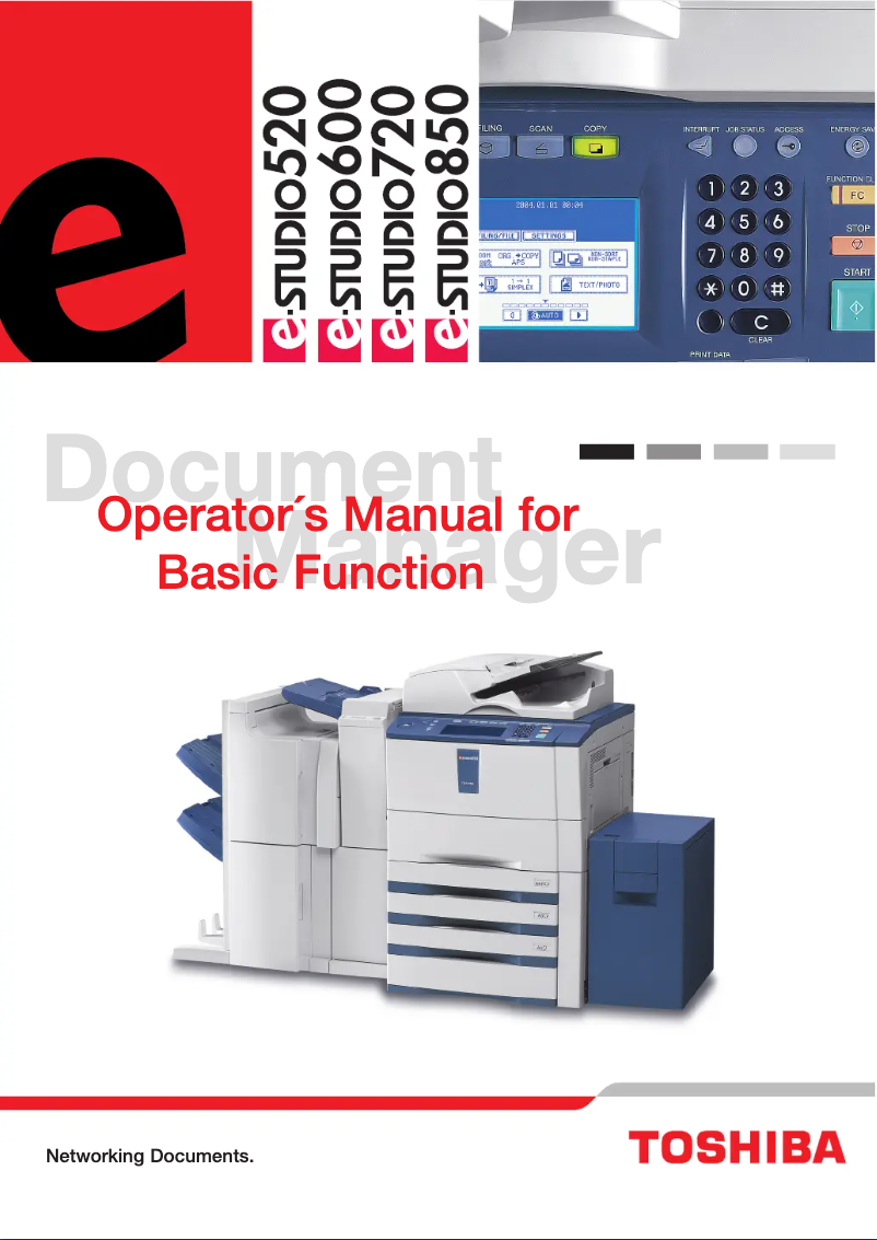 Page 1 de la notice Manuel utilisateur Toshiba E-Studio 600