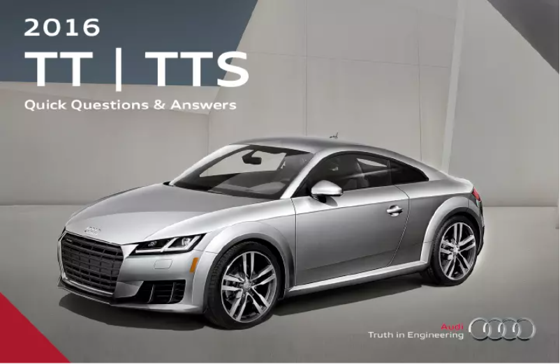 Page 1 de la notice Manuel utilisateur Audi TTS (2016)