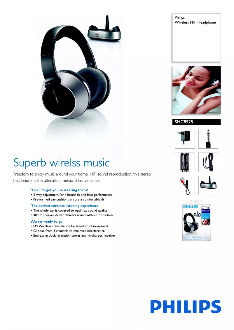 Page 1 de la notice Brochure Philips SHC8525