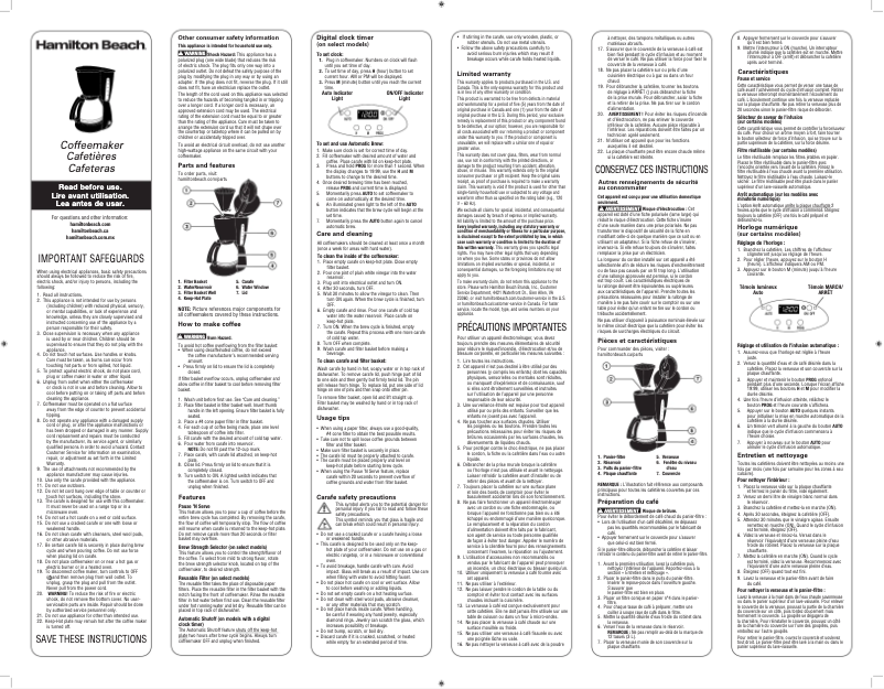 Image de la première page du manuel de l'appareil 12 Cup 49316R