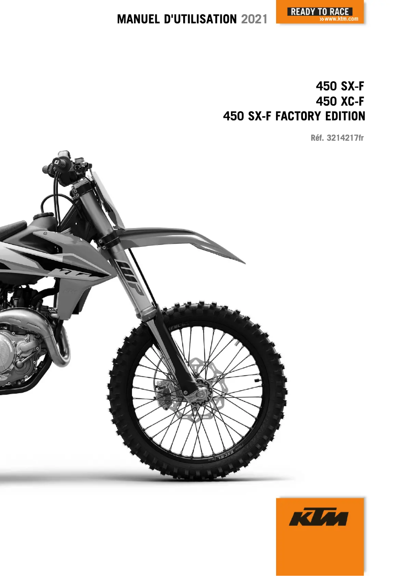 Page 1 de la notice Manuel utilisateur KTM 450 XC-F (2021)