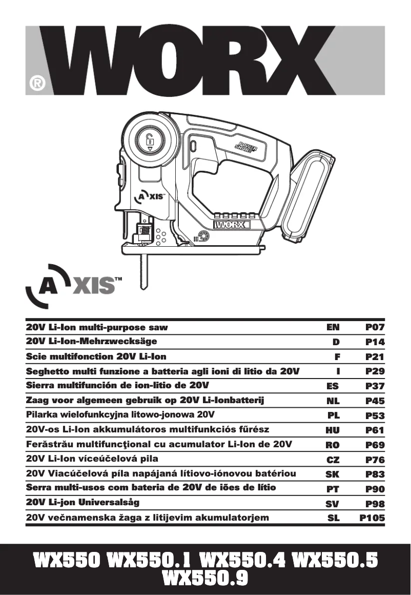 Page n°1 - Manuel utilisateur Worx WX550.9