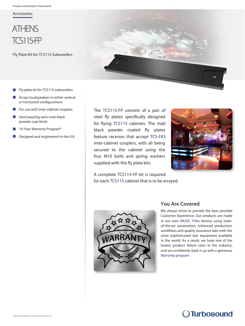 Page n°1 - Fiche technique Turbosound TCS115-FP