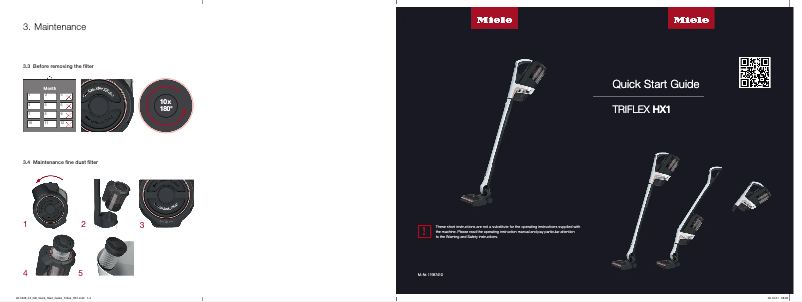 Page n°1 - Guide de démarrage rapide Miele Triflex HX1 Facelift