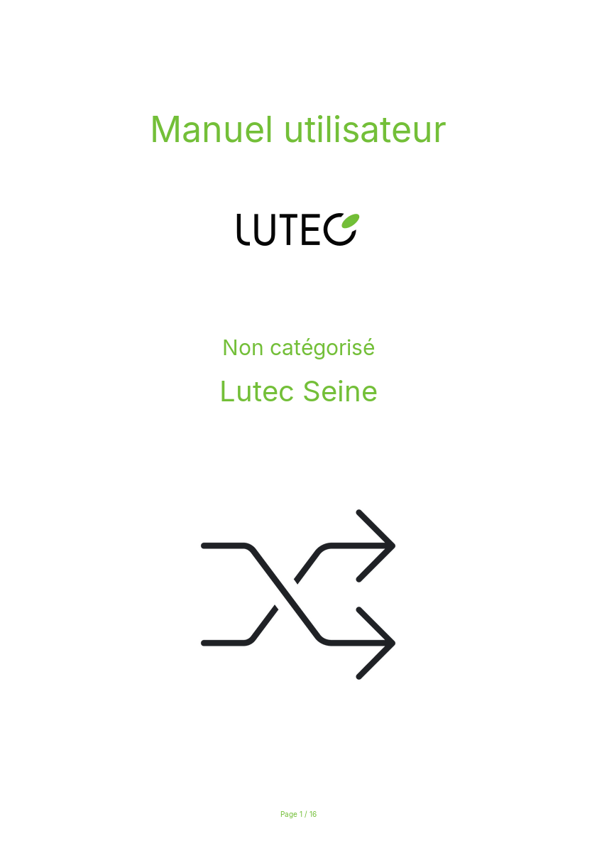 Page n°1 - Manuel utilisateur Lutec Seine