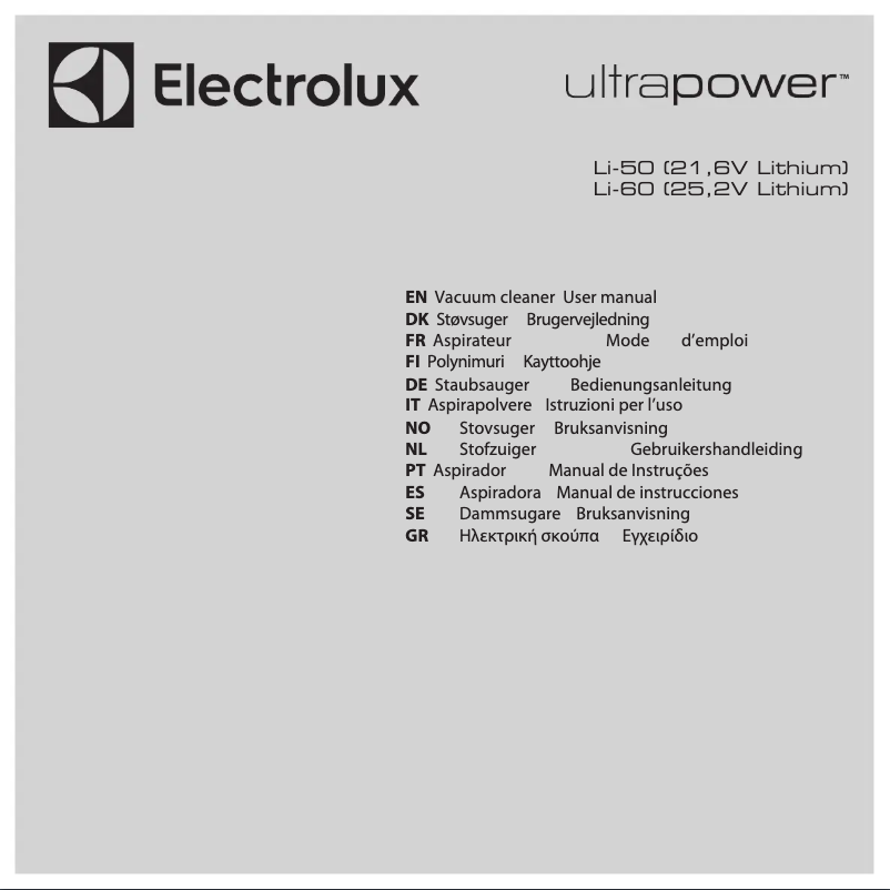Page n°1 - Manuel utilisateur Electrolux UltraPower ZB5022