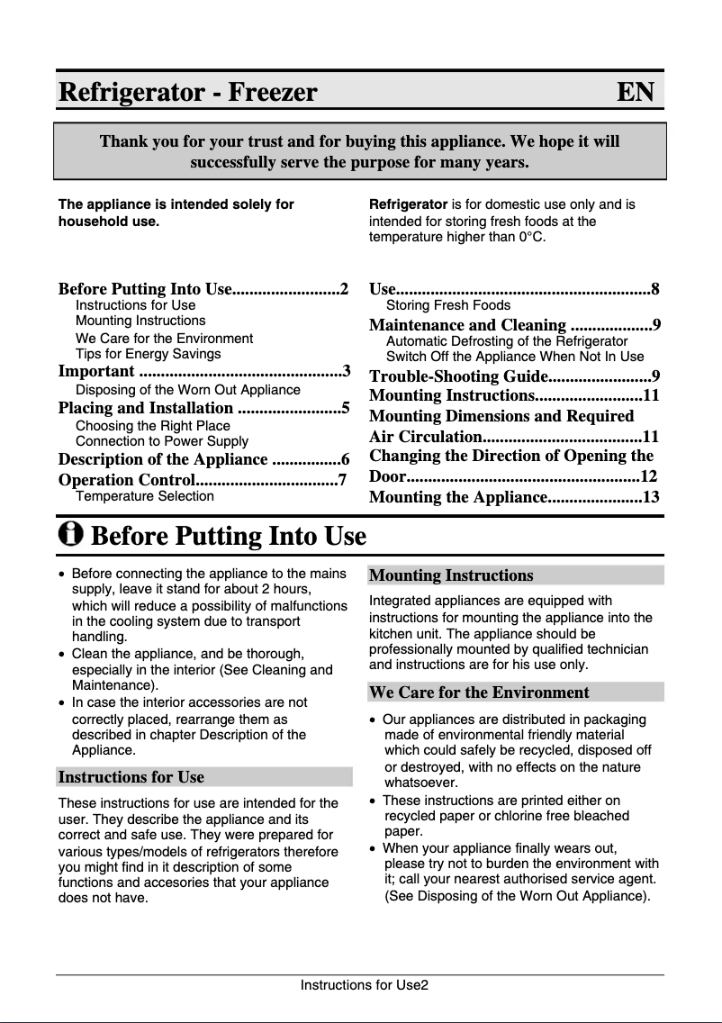 Image de la première page du manuel de l'appareil RI4121AW