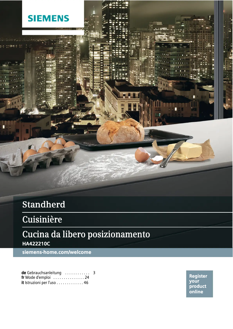 Page n°1 - Manuel utilisateur Siemens HA422210C