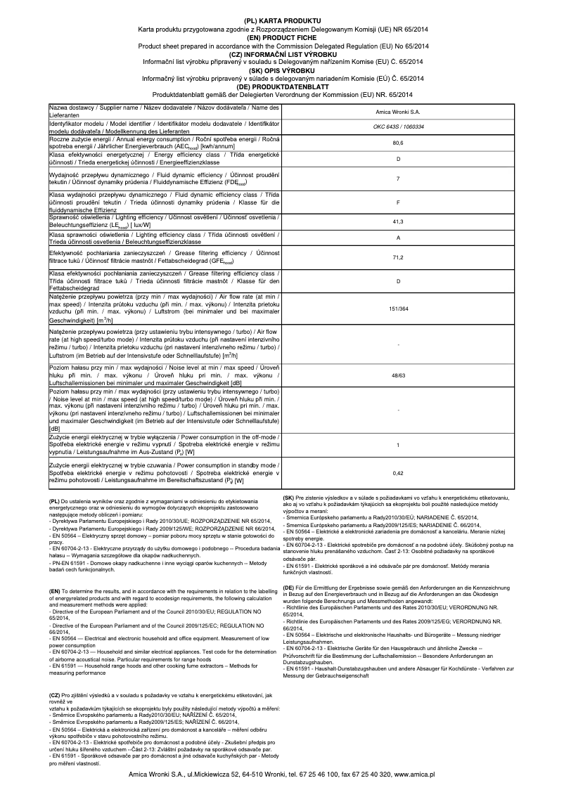 Image de la première page du manuel de l'appareil OKC643S