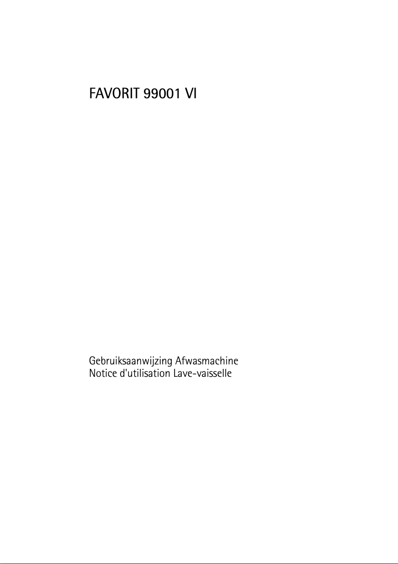 Page n°1 - Manuel utilisateur AEG F99001VI
