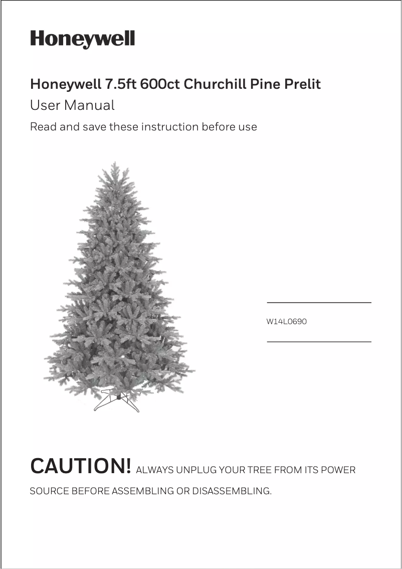 Page 1 de la notice Manuel utilisateur Honeywell W14L0690