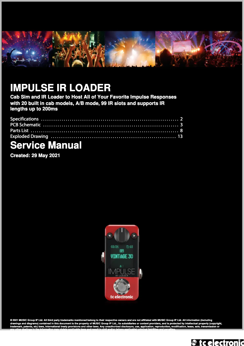 Page 1 de la notice Manuel utilisateur TC Electronic Impulse IR Loader