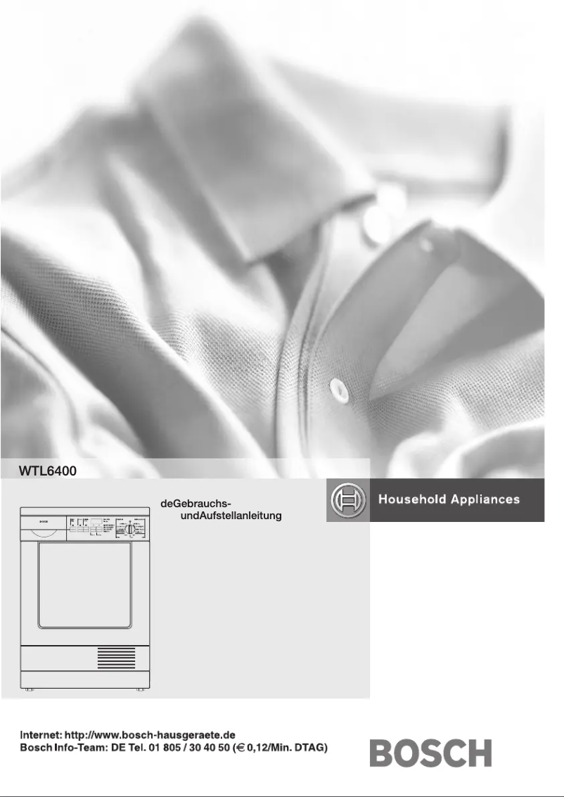 Page 1 de la notice Manuel utilisateur Bosch WTL6400