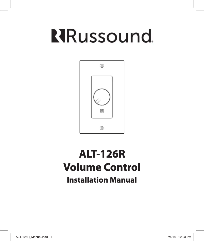 Page 1 de la notice Manuel utilisateur Russound ALT-126R