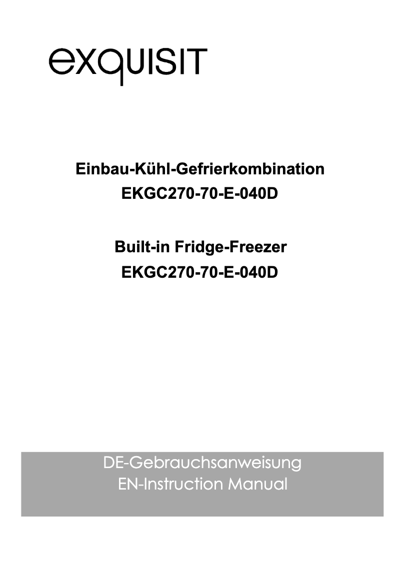 Page 1 de la notice Manuel utilisateur Exquisit EKGC270-70-E-040D