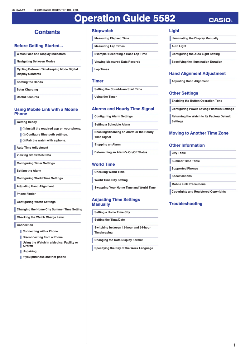 Page 1 de la notice Manuel utilisateur Casio Edifice ECB-900DB-1AER