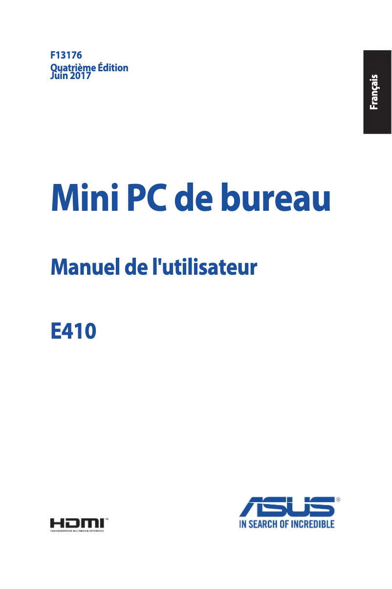 Page 1 de la notice Manuel utilisateur Asus BX410