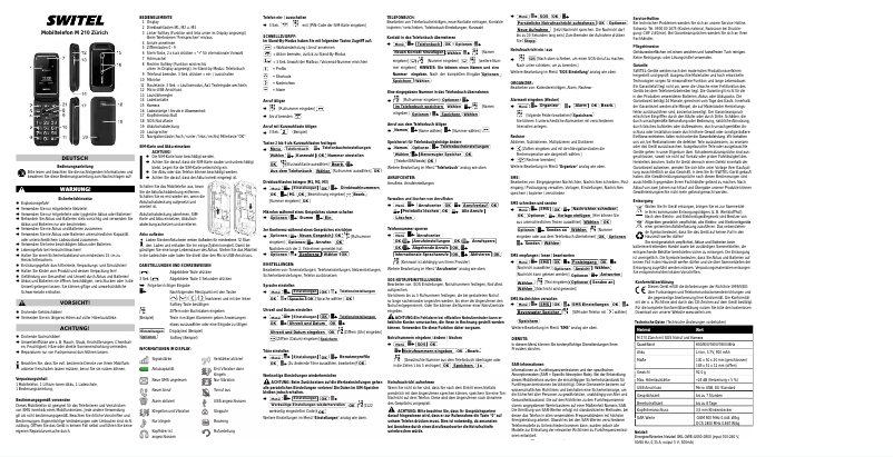 Page 1 de la notice Manuel utilisateur Switel M210