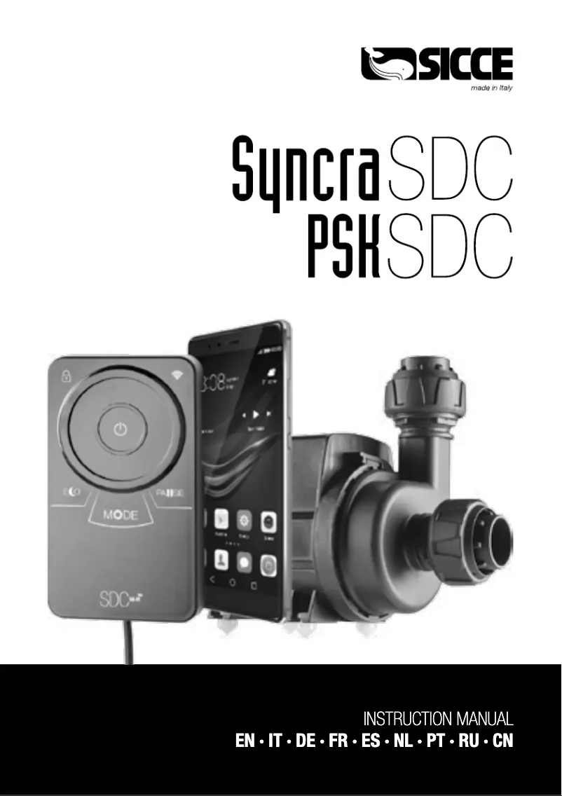 Page 1 de la notice Manuel utilisateur Sicce Syncra SDC 7.0