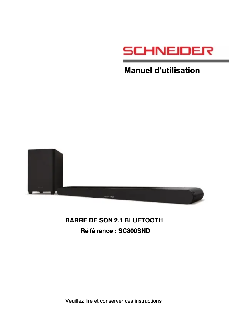 Image de la première page du manuel de l'appareil SC800SND