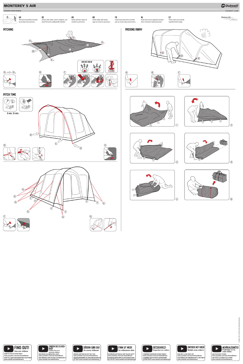 Page 1 de la notice Manuel utilisateur Outwell Monterey 5 Air