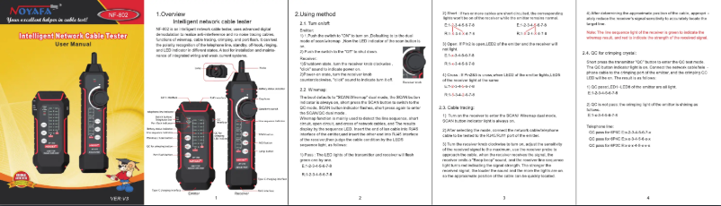 Page 1 de la notice Manuel utilisateur Noyafa NF-802